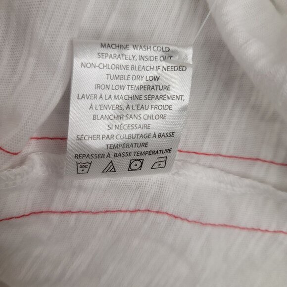 FDJ French Dressing Exotica Print Tee M White Multicolor Short Sleeve Sparkle Ne - Picture 6 of 13